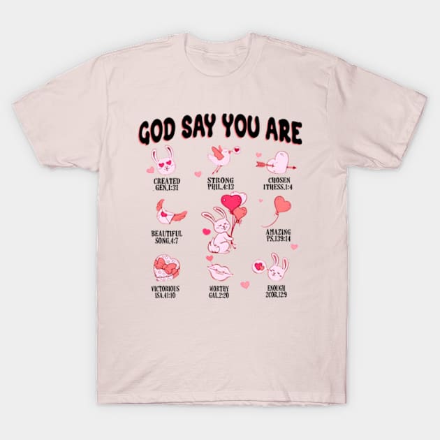 God Says You Are... Kids Retro, Jesus Easter, Retro Christian Easter T-Shirt by CrosbyD